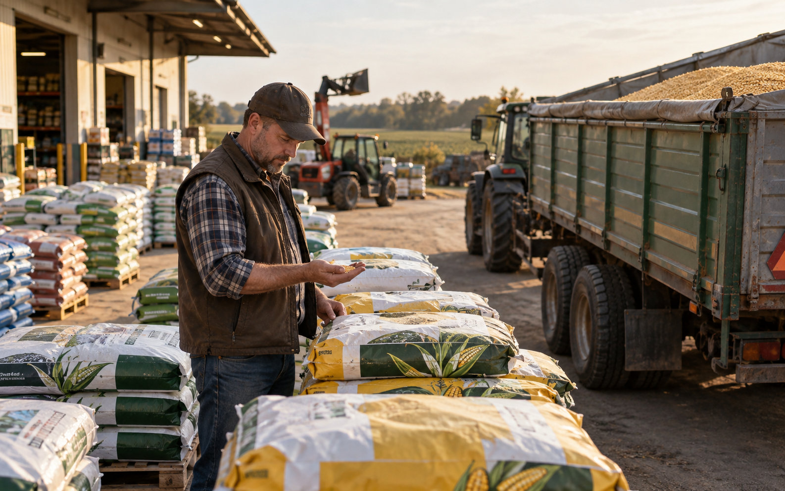 Rolnik porównuje koszty środków produkcji z wartością plonu