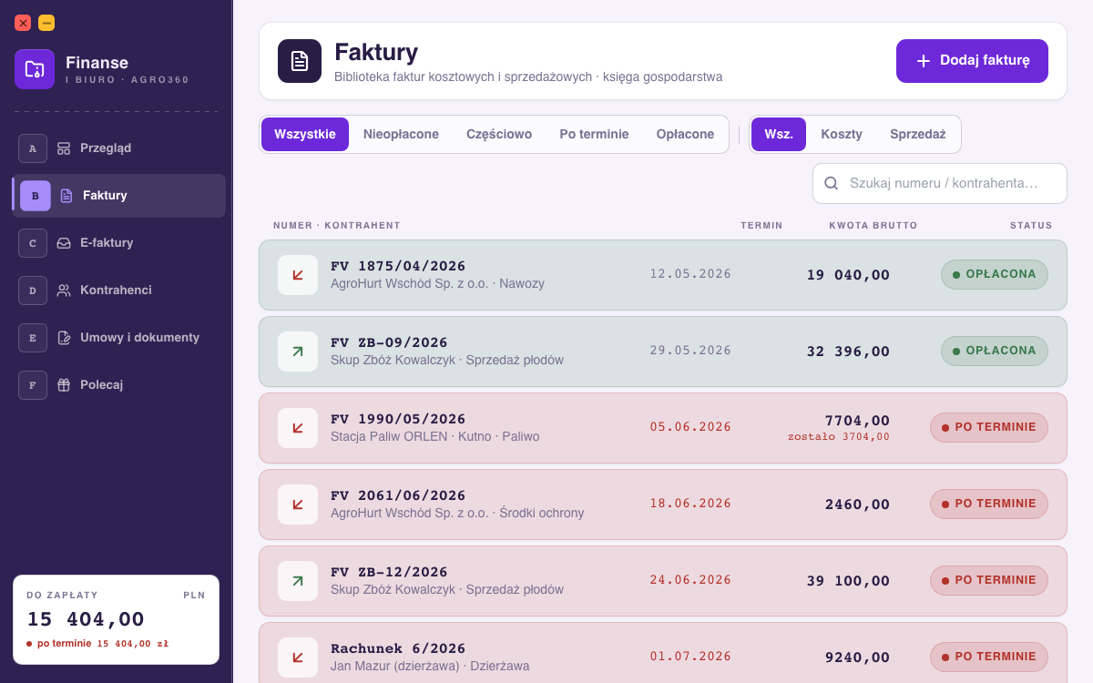 Biuro i Finanse — Faktury